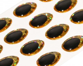 3D Epoxy Teardrop Eyes, Holographic Gold, 7 mm